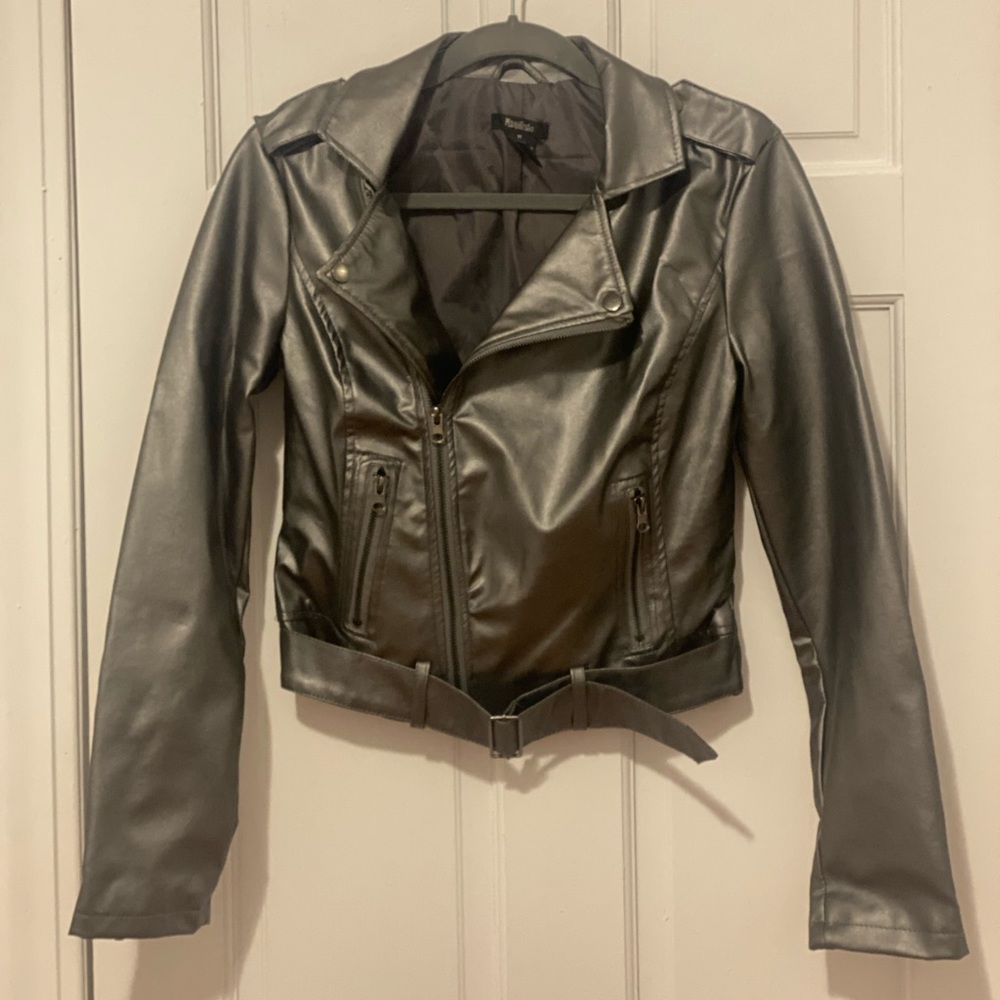Grey faux leather jacket